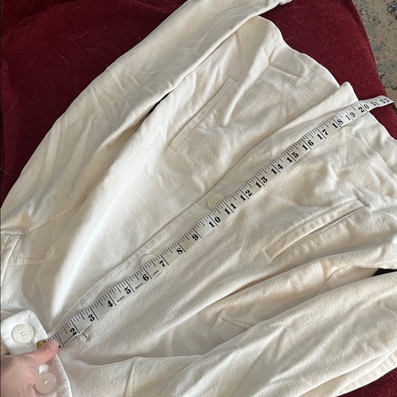 JACOB Cream Button Up Pea Coat Medium - Picture 13 of 13